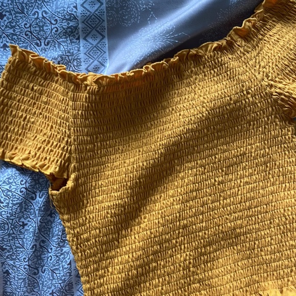 Mustard yellow off the shoulder top - Picture 2 of 2